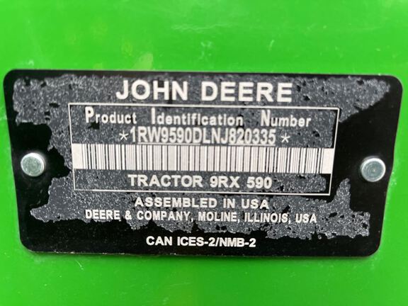 2022 John Deere 9RX 590 Tractor Rubber Track