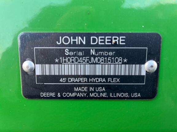 2021 John Deere RD45F Header Combine