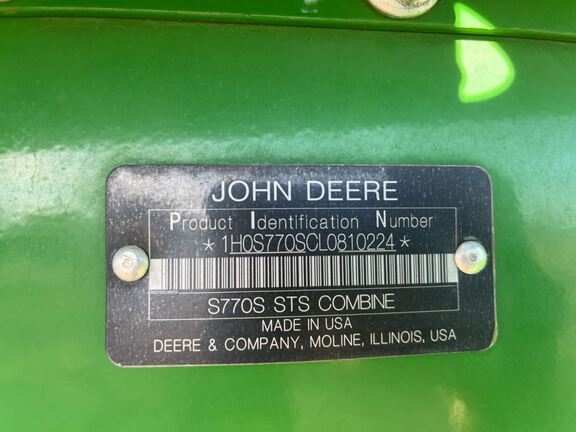 2020 John Deere S770 Combine