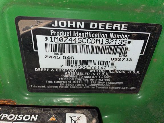 2013 John Deere Z445 Mower/Zero Turn