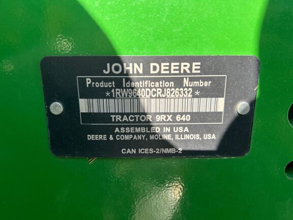 2024 John Deere 9RX 640 Tractor Rubber Track