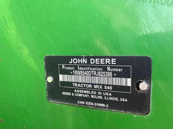2024 John Deere 9RX 540 Tractor Rubber Track
