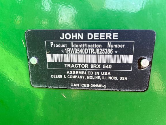 2024 John Deere 9RX 540 Tractor Rubber Track