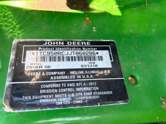 2018 John Deere Z950R Mower/Zero Turn