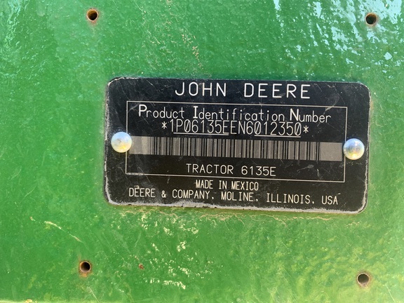 2022 John Deere 6135E Tractor