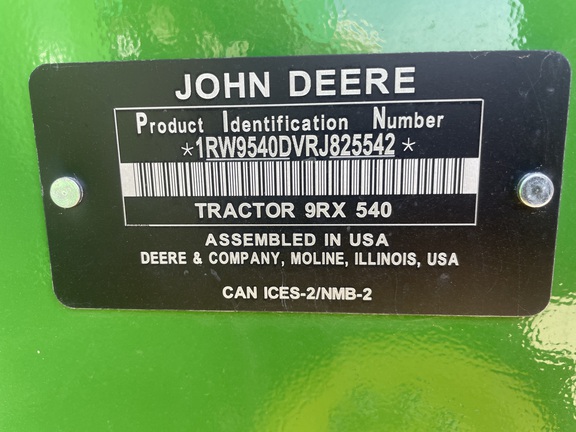 2024 John Deere 9RX 540 Tractor Rubber Track