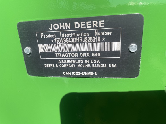 2024 John Deere 9RX 540 Tractor Rubber Track
