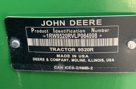 2020 John Deere 9520R Tractor 4WD
