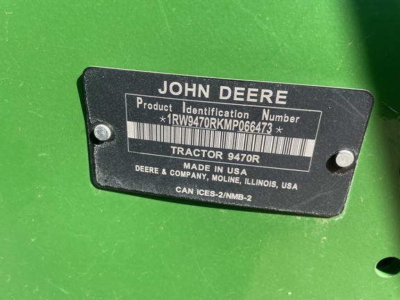 2021 John Deere 9470R Tractor 4WD
