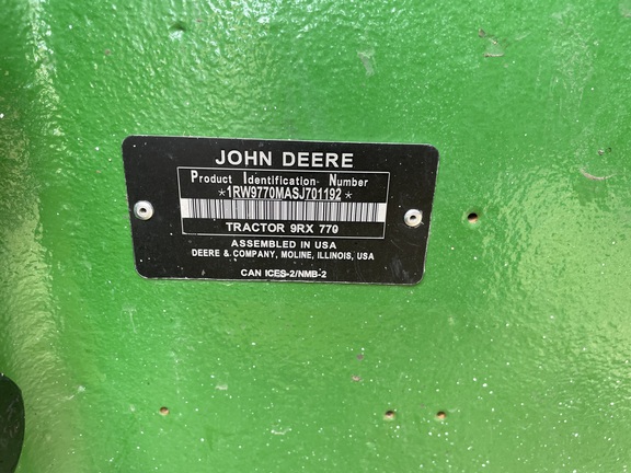 2025 John Deere 9RX 770 Tractor Rubber Track