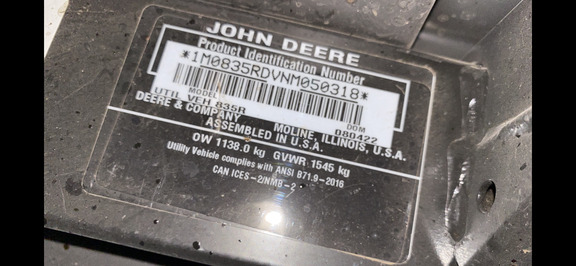 2022 John Deere XUV 835R ATV