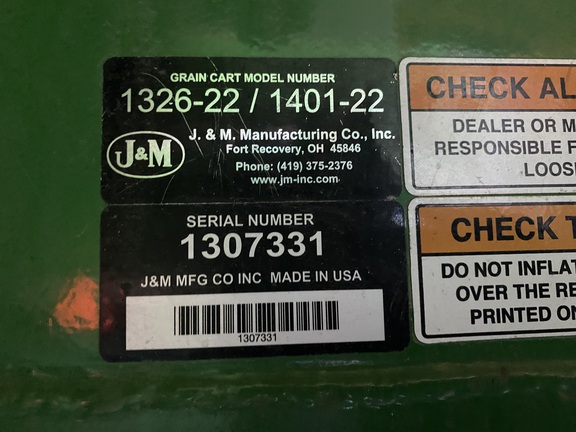 2013 J&M 1326-22 Grain Cart