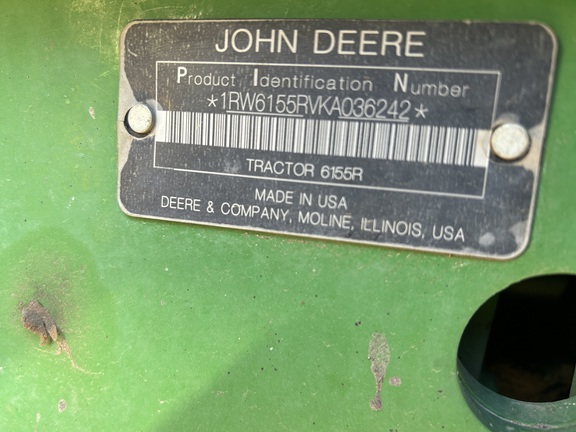 2019 John Deere 6155R Tractor
