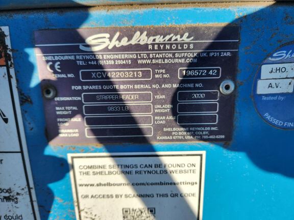 2020 Shelbourne XCV42 Header Combine