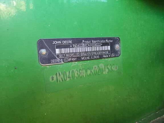 2020 John Deere R4038 Sprayer/High Clearance