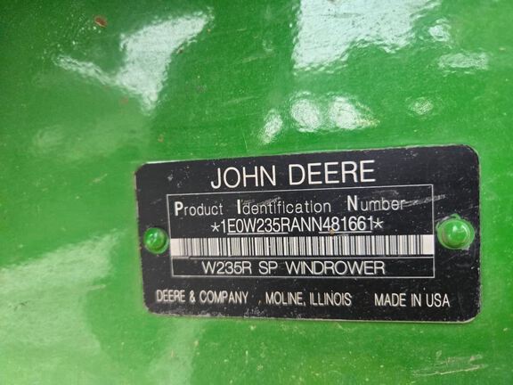 2022 John Deere W235R Windrower