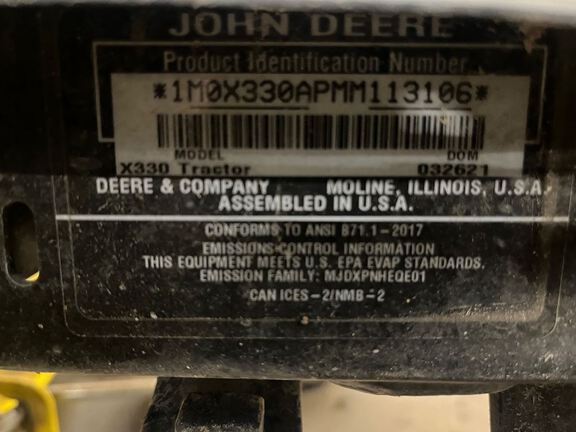 2021 John Deere X330 Garden Tractor