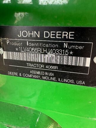 2017 John Deere 4066R Tractor Compact