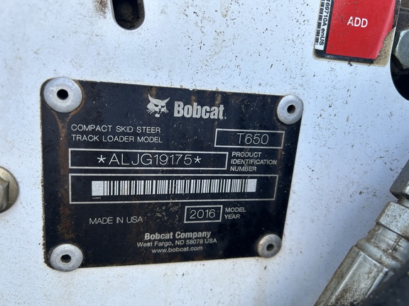 2016 Bobcat T650 Compact Track Loader