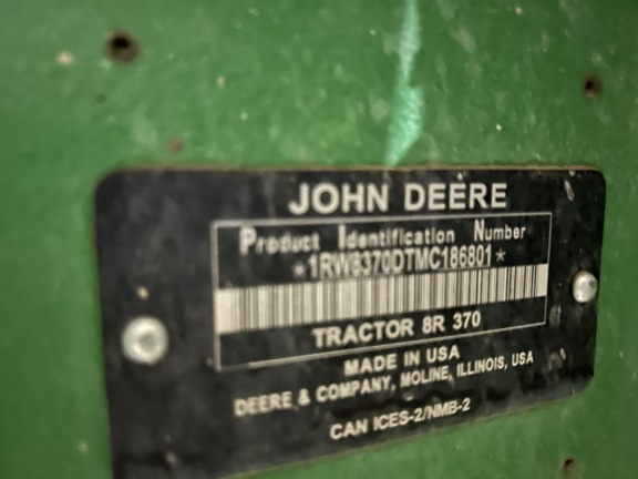 2021 John Deere 8R 370 Tractor