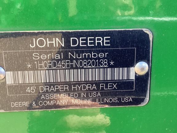 2022 John Deere RD45F Header Combine