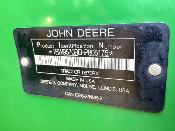 2018 John Deere 9570RX Tractor Rubber Track