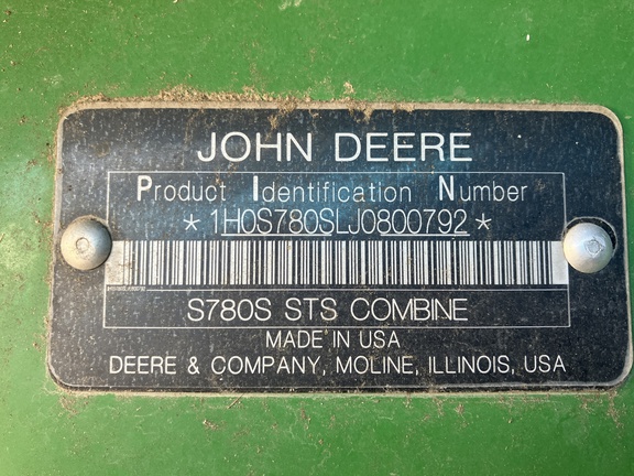 2018 John Deere S780 Combine