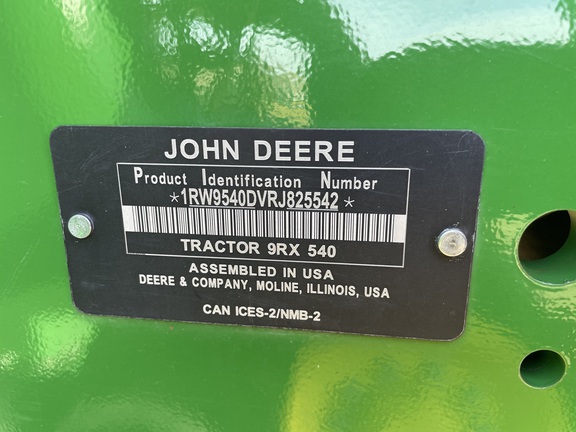 2024 John Deere 9RX 540 Tractor Rubber Track
