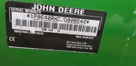 2018 John Deere 640R Loader