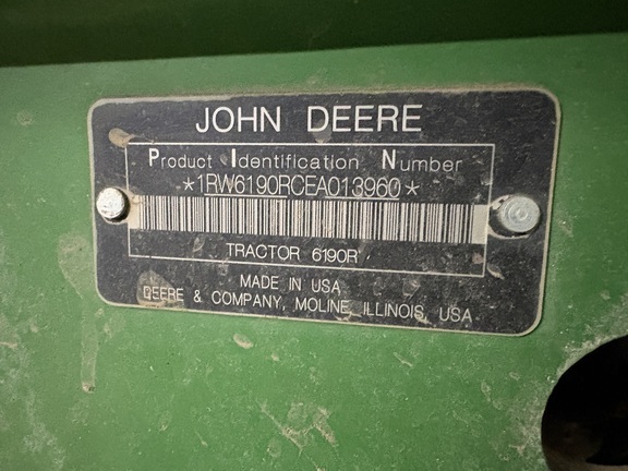 2014 John Deere 6190R Tractor