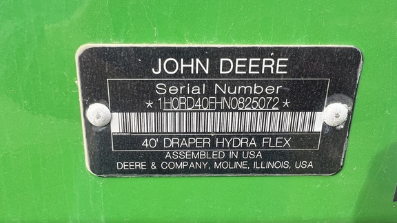 2023 John Deere RD40F Header Combine