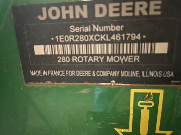 2020 John Deere R280 Mower