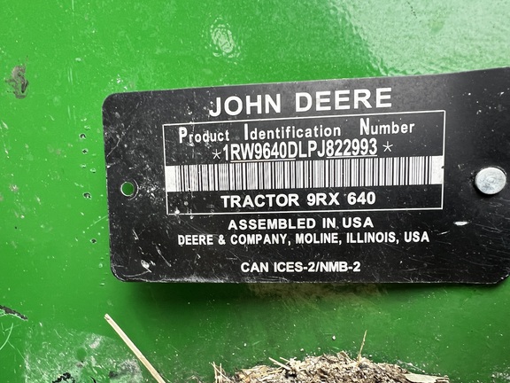 2023 John Deere 9RX 640 Tractor Rubber Track