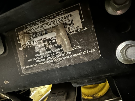 2012 John Deere X540 Garden Tractor