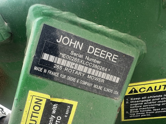 2012 John Deere 265 Mower/Rotary Cutter