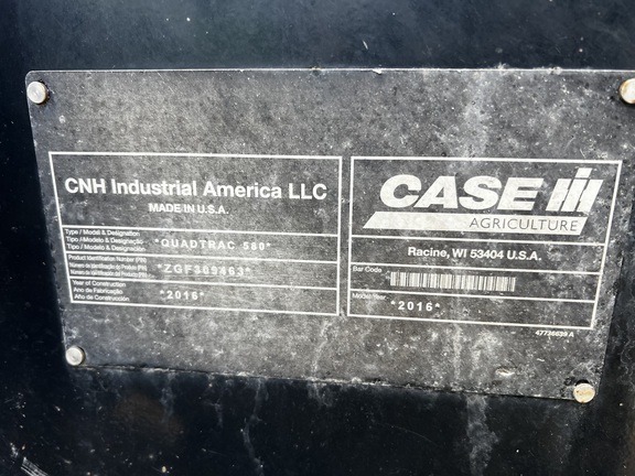 2016 Case IH Steiger 580 Quadtrac Tractor Rubber Track