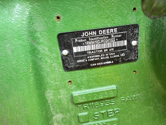 2024 John Deere 8R 410 Tractor