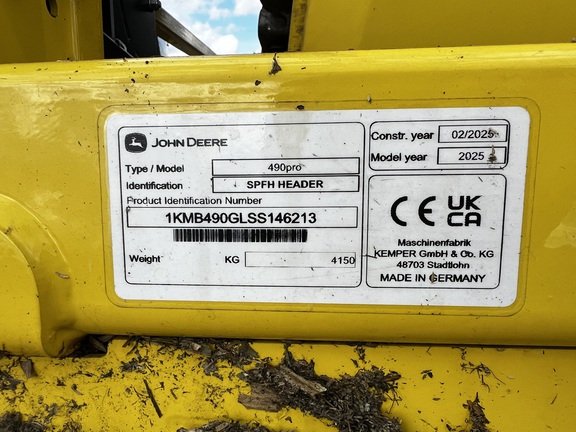 2025 John Deere 490 pro Header Forage