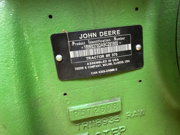 2025 John Deere 8R 370 Tractor