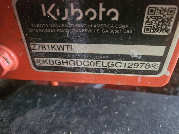2022 Kubota Z781KWi Mower/Zero Turn