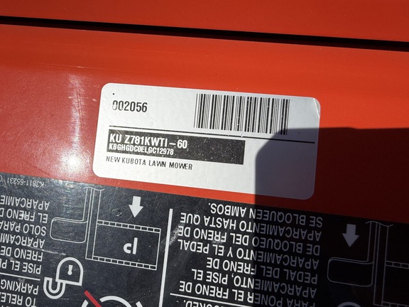 2022 Kubota Z781KWi Mower/Zero Turn