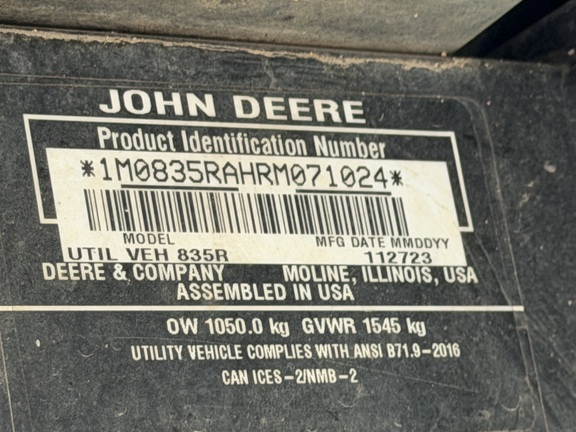 2024 John Deere XUV 835R ATV