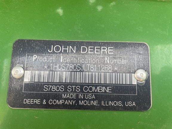 2020 John Deere S780 Combine