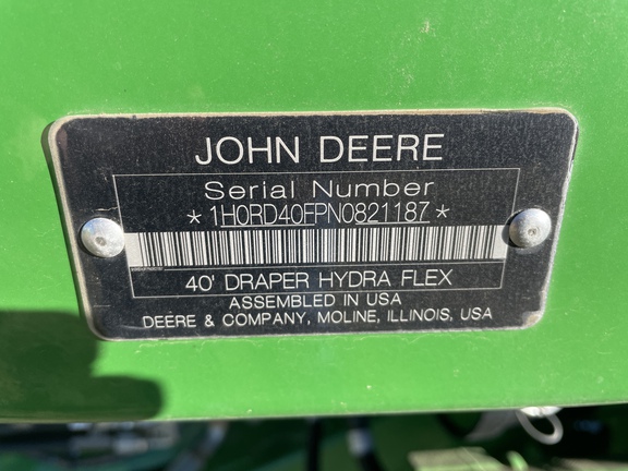 2022 John Deere RD40F Header Combine