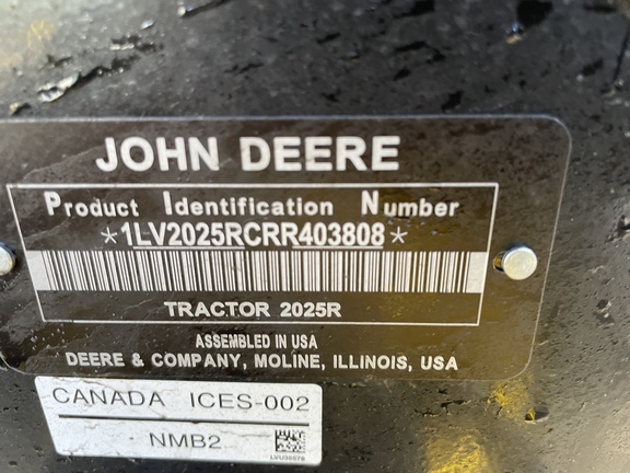 2024 John Deere 2025R Tractor Compact