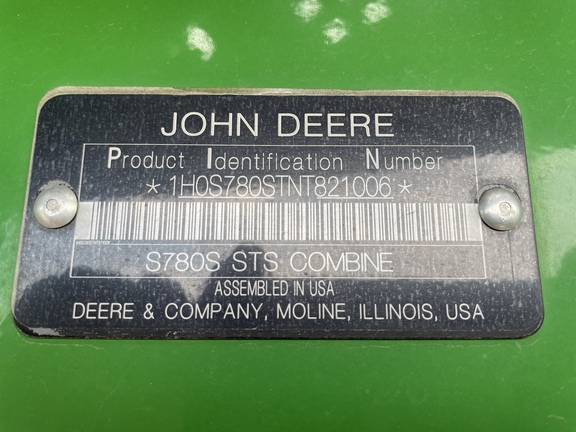 2022 John Deere S780 Combine