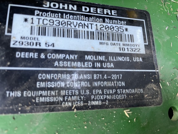 2023 John Deere Z930R Mower/Zero Turn