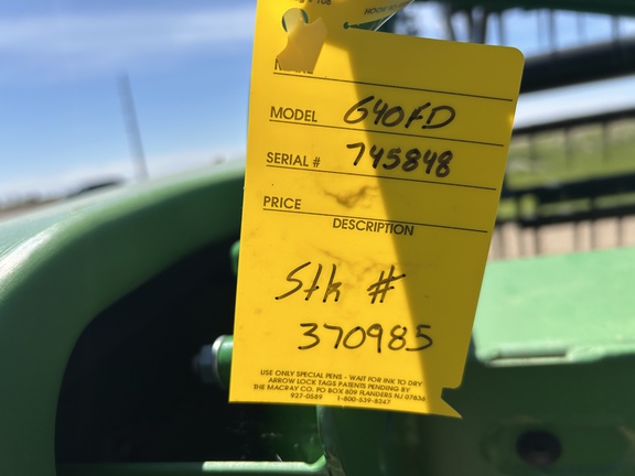 2012 John Deere 640FD Header Combine