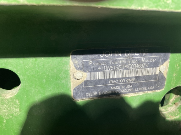 2019 John Deere 6195R Tractor