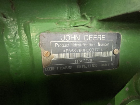 1990 John Deere 8760 Tractor 4WD